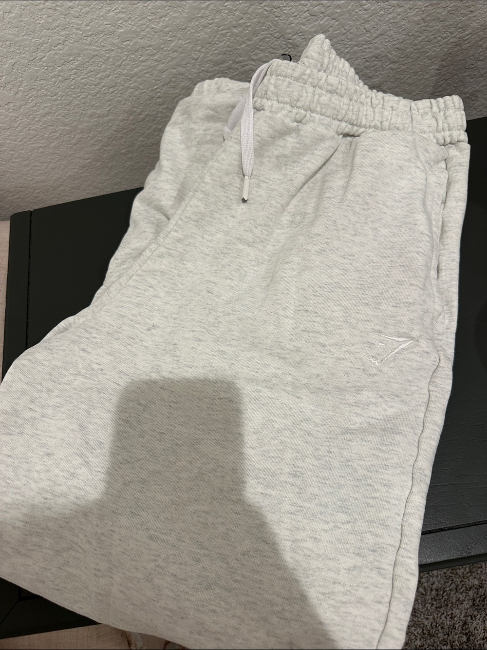 Gymshark Light Heather Gray Joggers with Subtle Logo